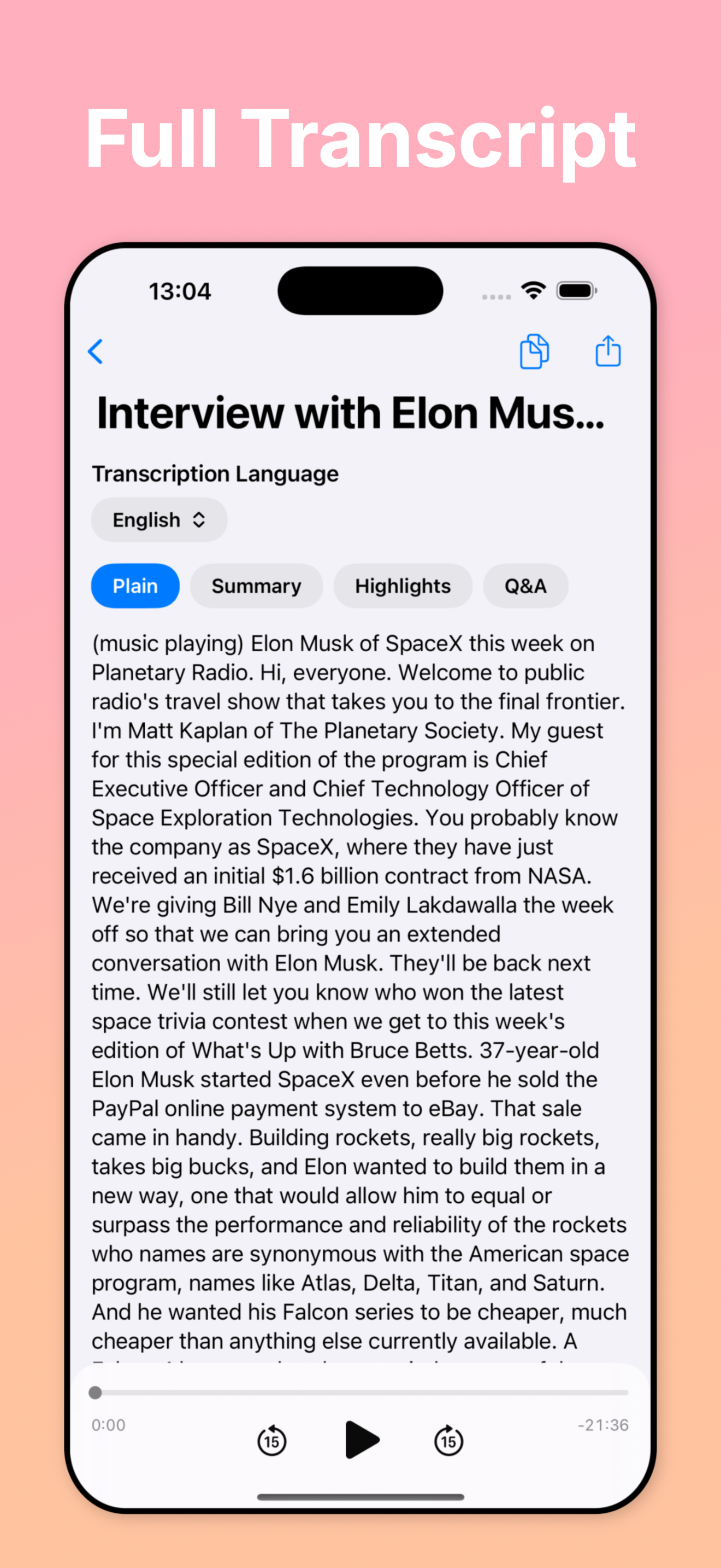Transcribe | AI gallery image