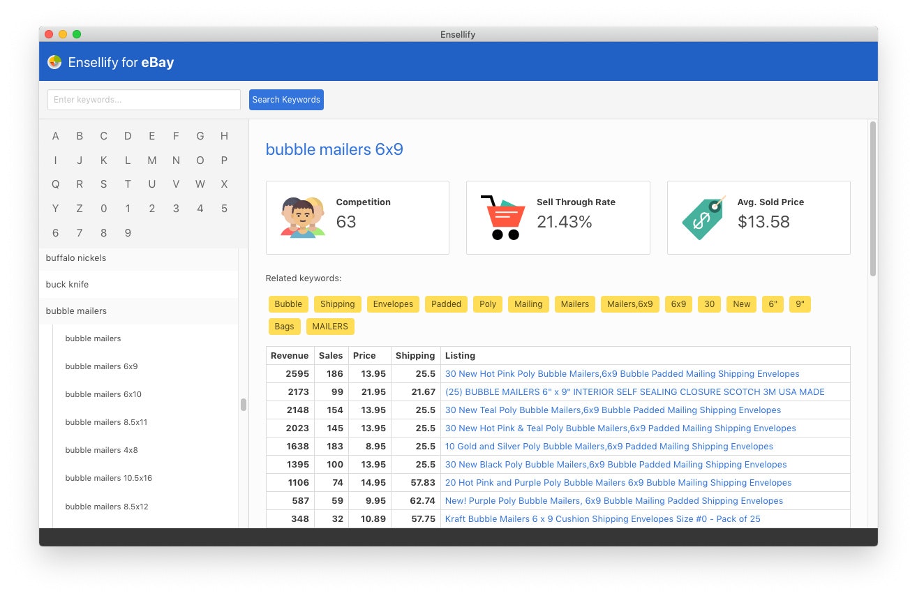 Ensellify: eBay Market Research gallery image