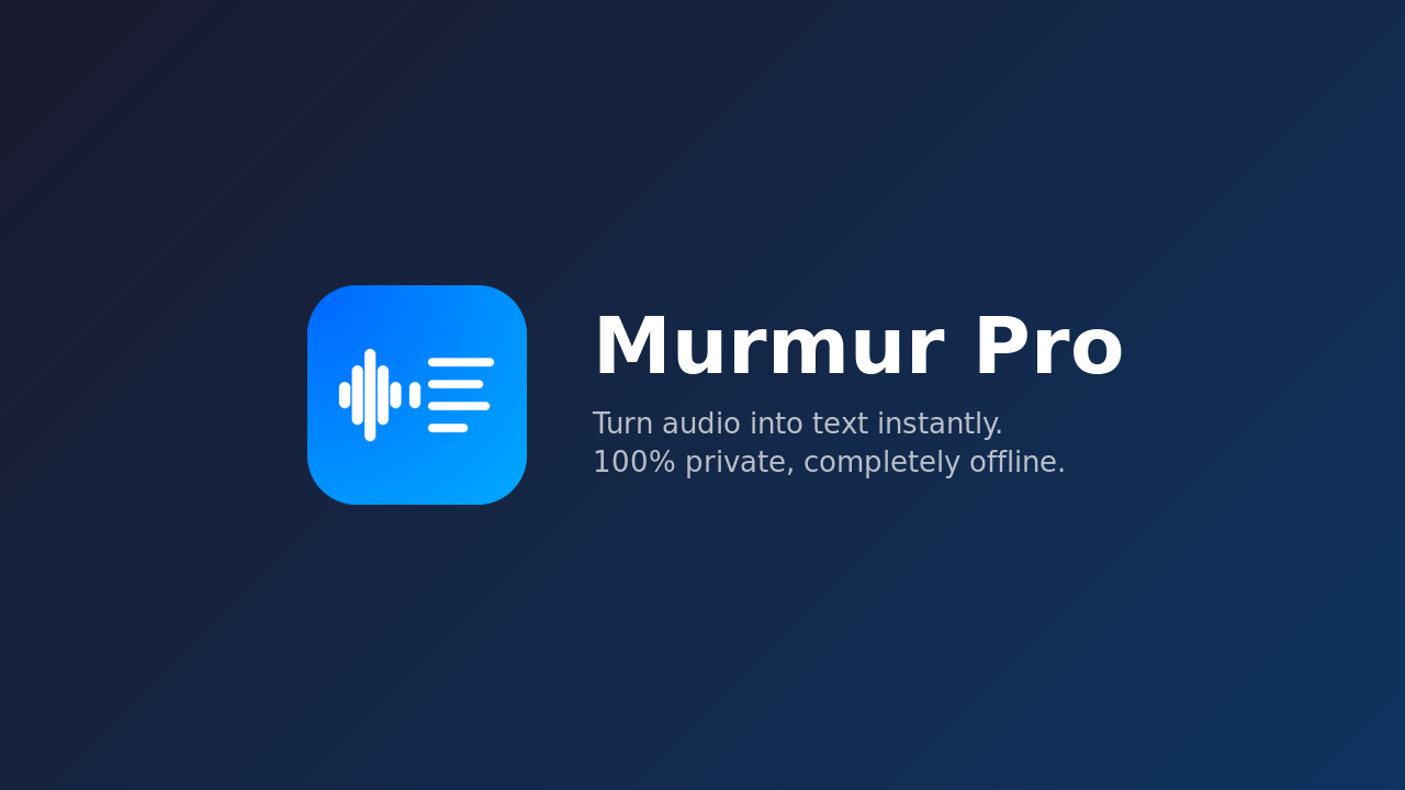 Murmur - Main product screenshot demonstrating key features and user interface
