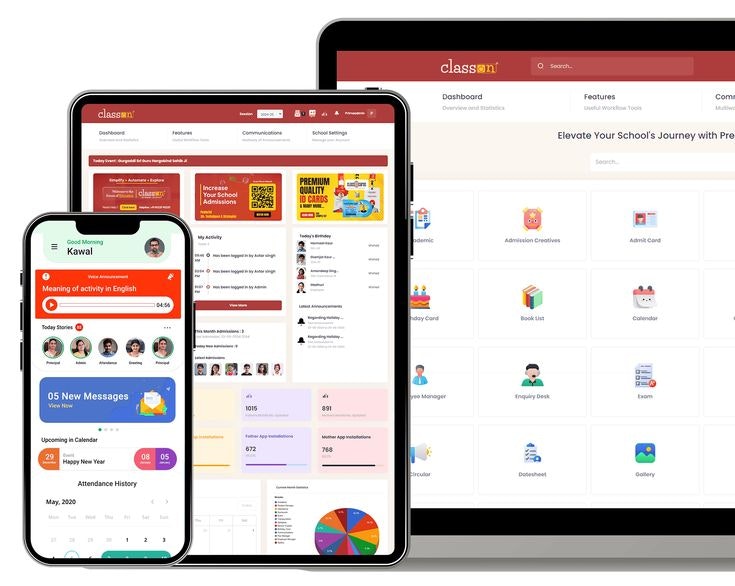 Class ON - School ERP Software - Screenshot 3 showing product features and functionality