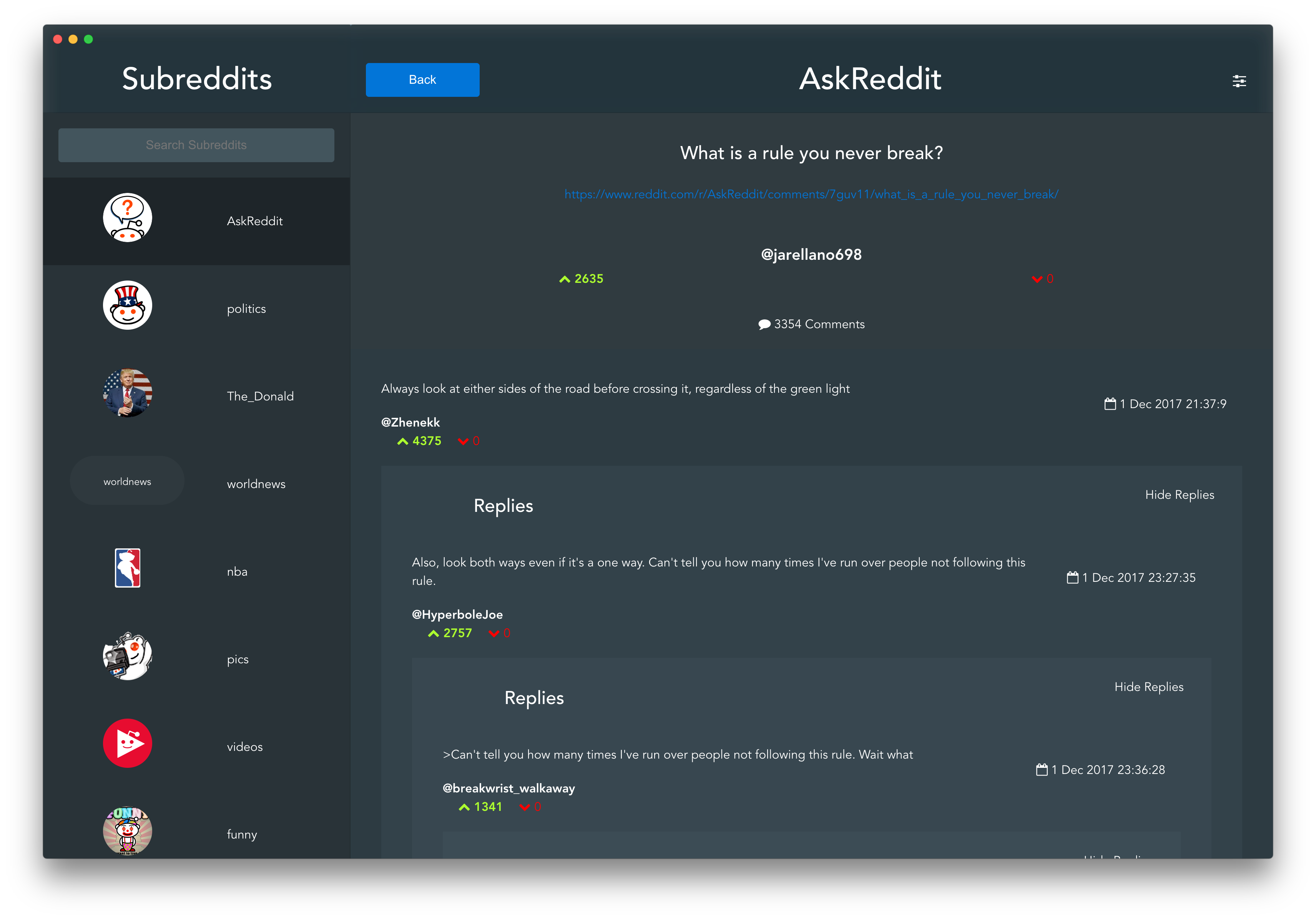 Electron Reddit Client gallery image