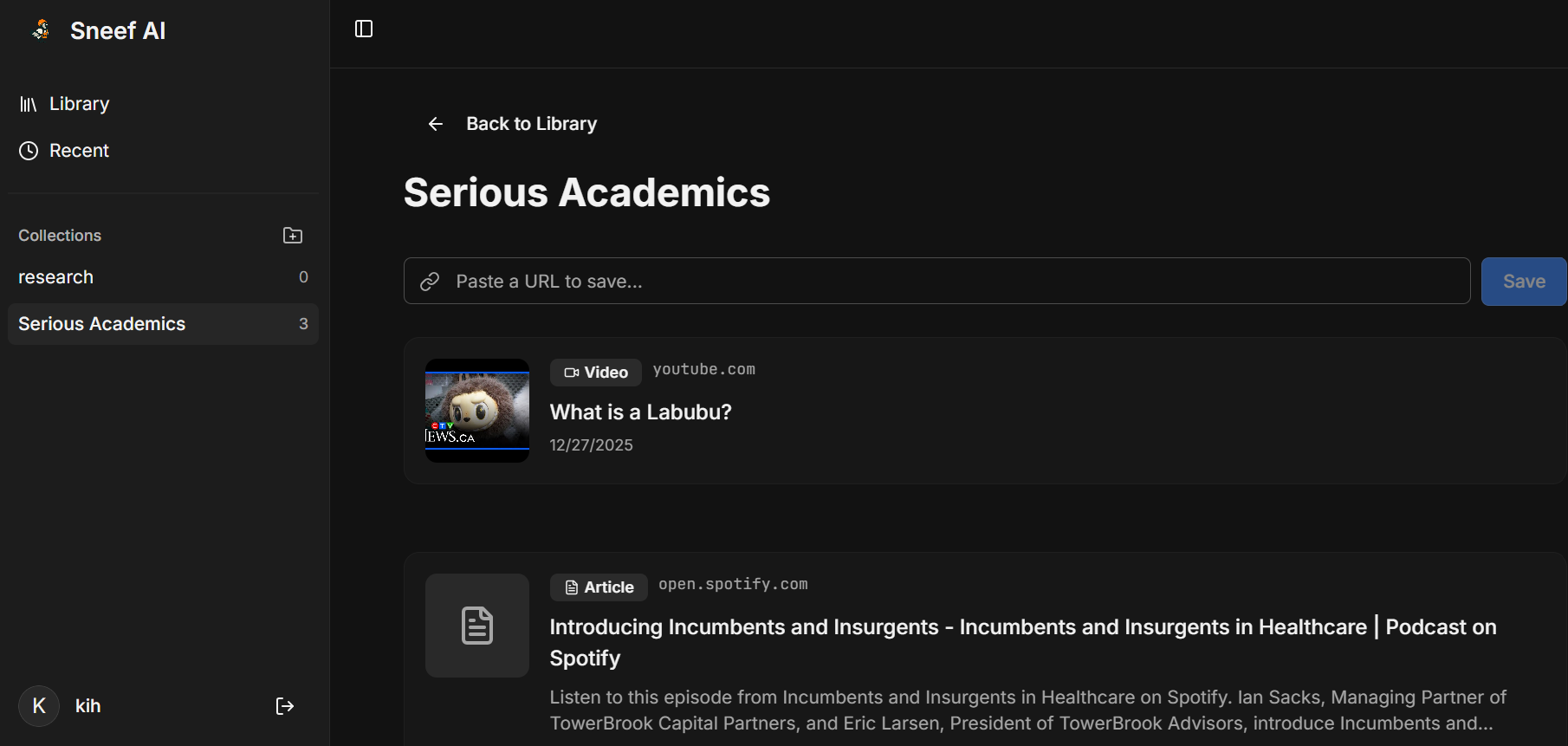 Sneef AI - Main product screenshot demonstrating key features and user interface