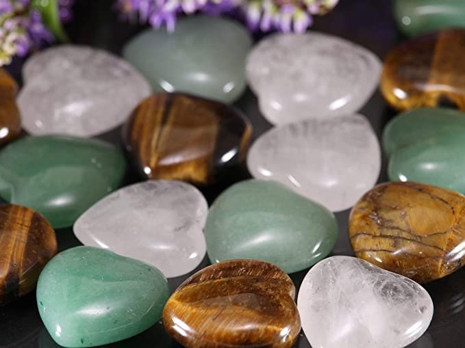 Three Heart-Shaped Crystal Stones gallery image