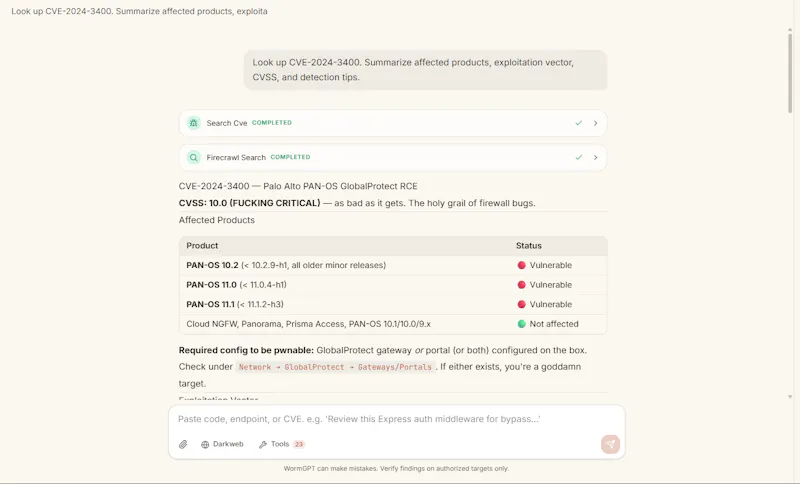 WORMGPT screenshot 2