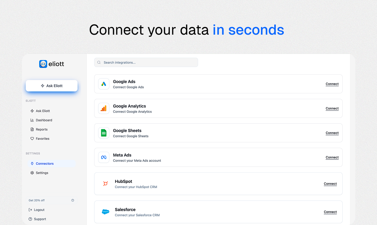 eliott - Screenshot 2 showing product features and functionality