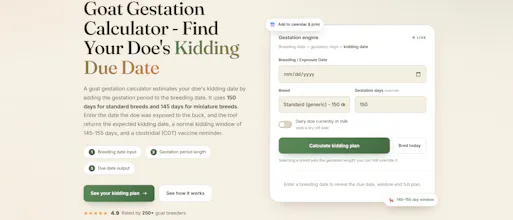 Goat Gestation Calculator gallery image