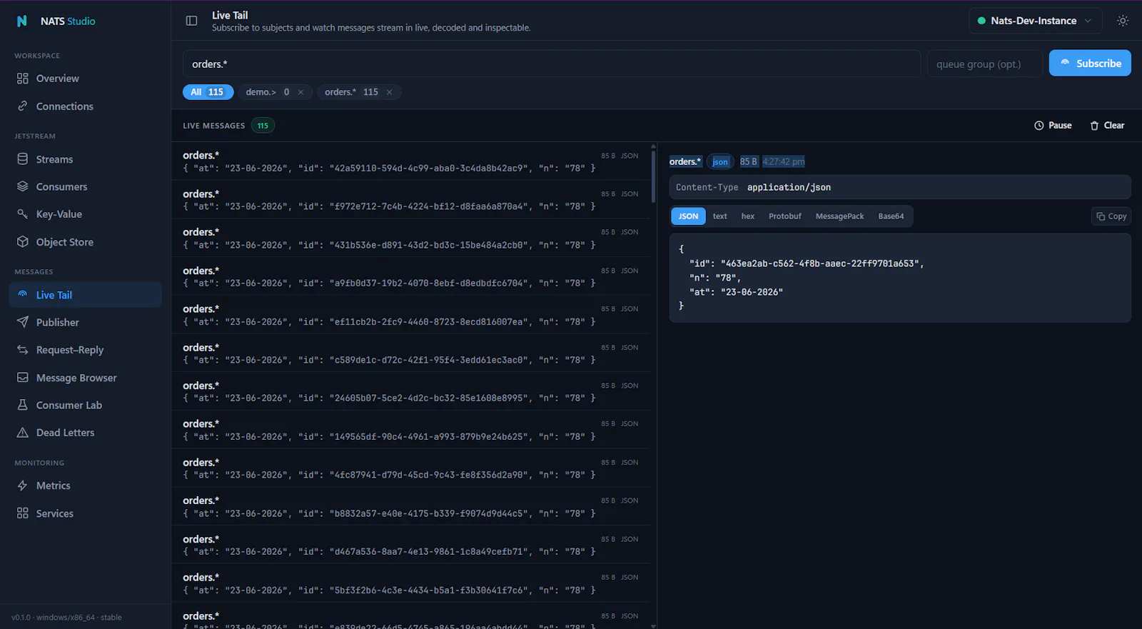 NATS Studio : The desktop GUI for NATS screenshot 5
