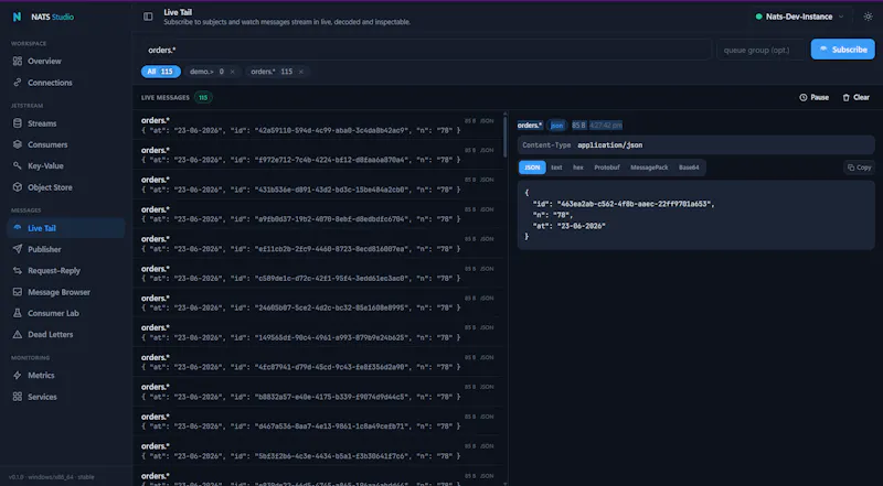 NATS Studio : The desktop GUI for NATS screenshot 5