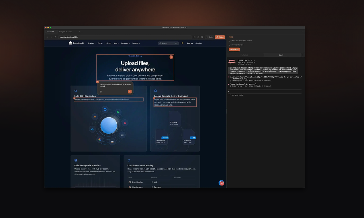 Design In The Browser - Screenshot 3 showing product features and functionality