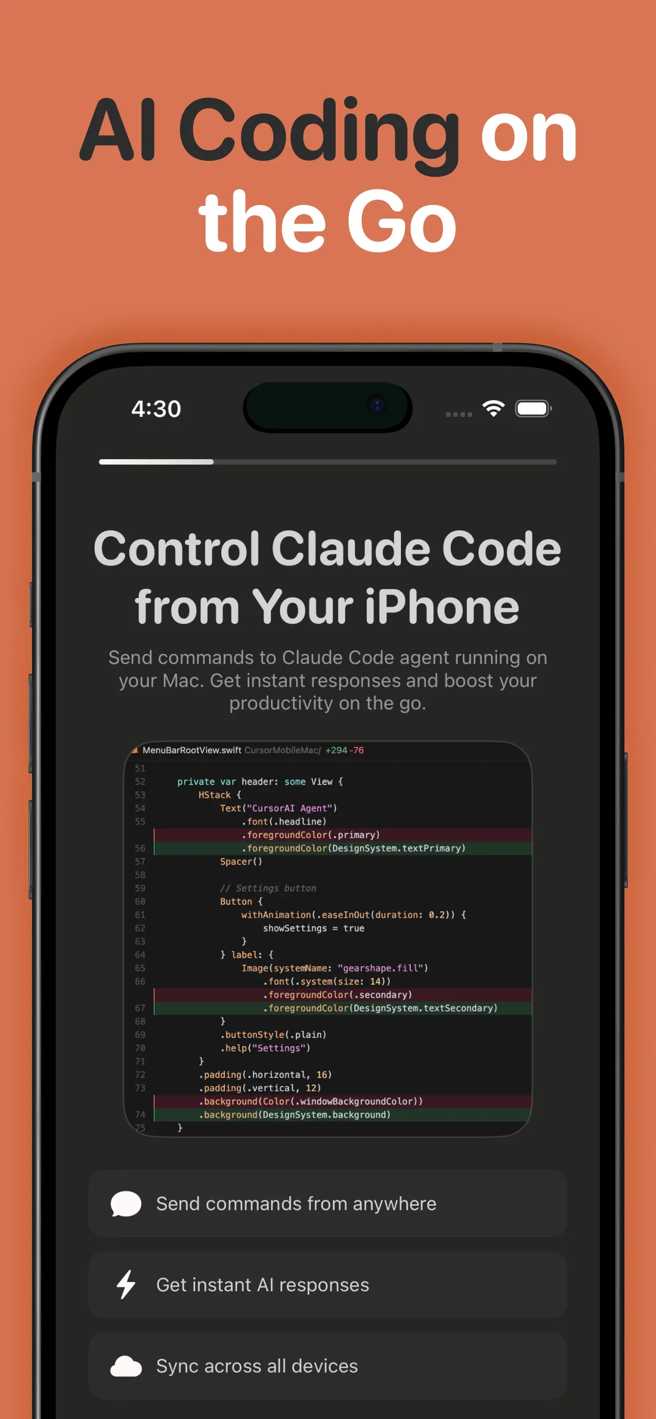 Banner del producto Mobile IDE for Claude Code