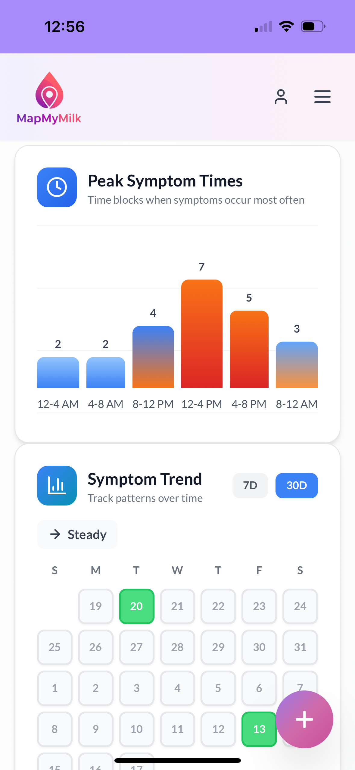 MapMyMilk: Tracking Infant Food Triggers - Screenshot 4 showing product features and functionality