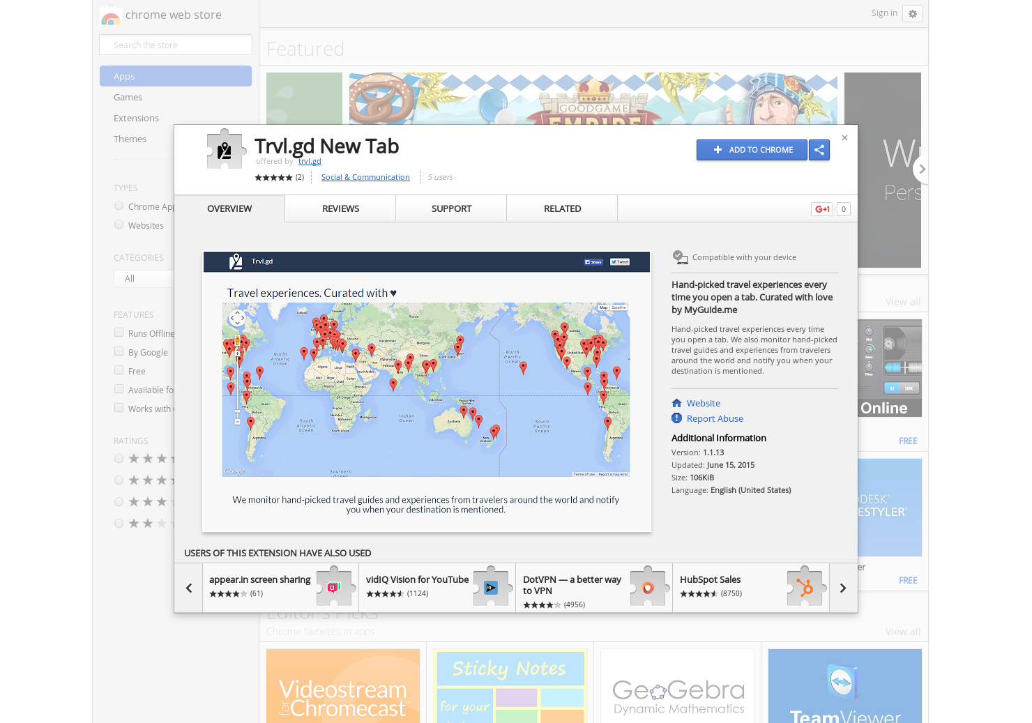 Trvl.gd New Tab gallery image