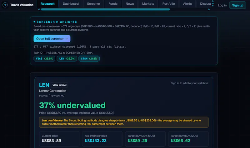 Travis Valuation screenshot 1