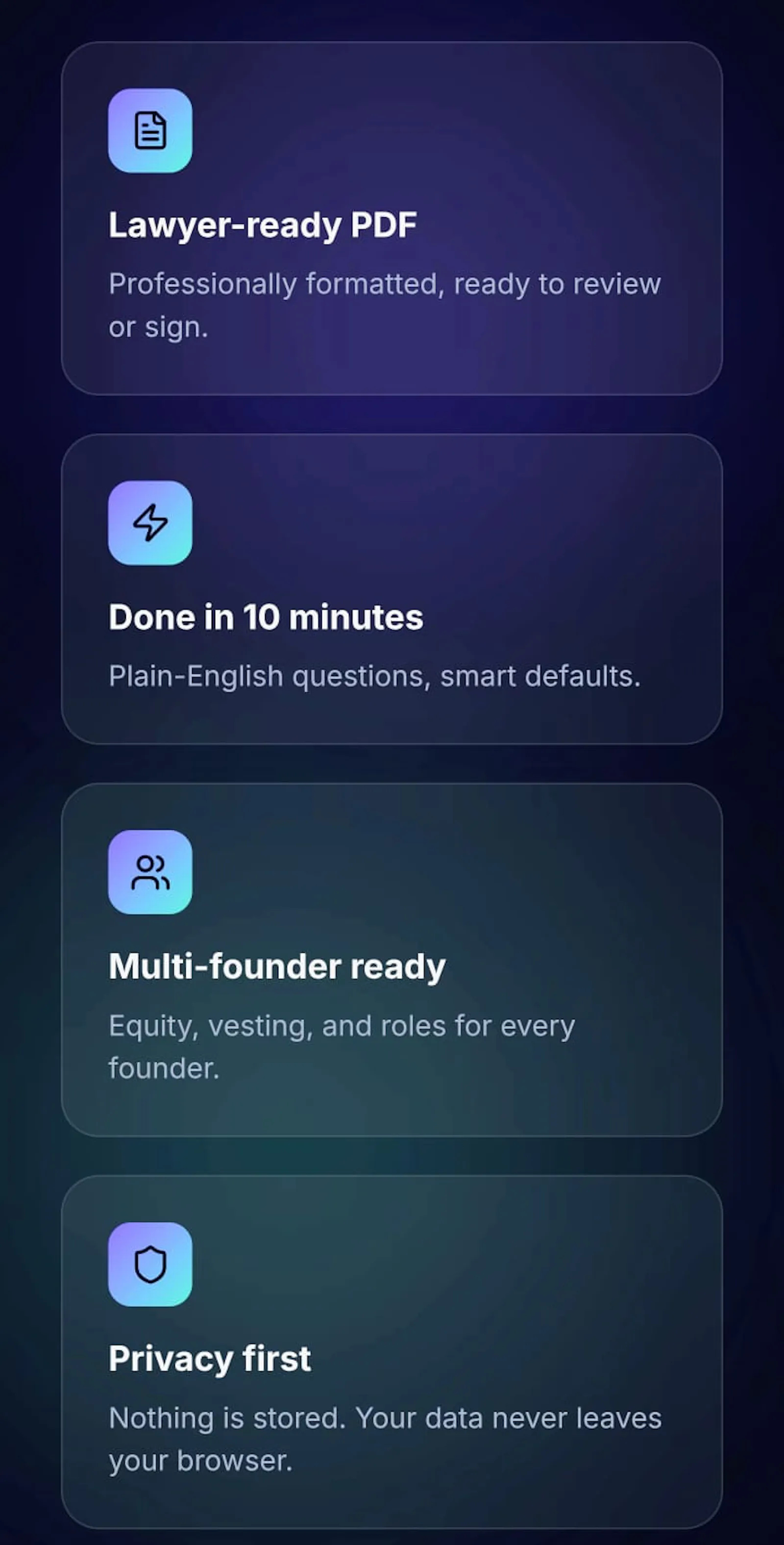 Startup Prenup Builder screenshot 4
