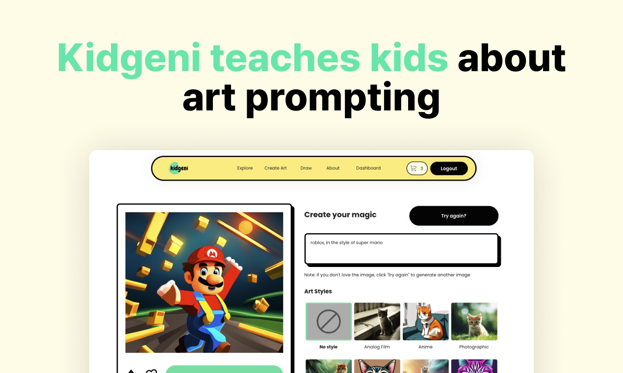 startuptile Kidgeni-AI art creator for kids