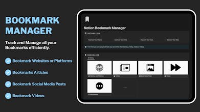 Screenshot of Notion Bookmark Manager interface