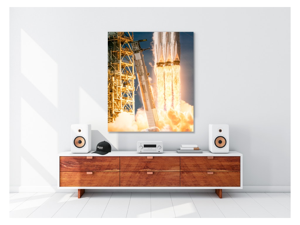 Powerful Falcon Heavy launch detail poster - Original Photography by Ryan Chylinski gallery image
