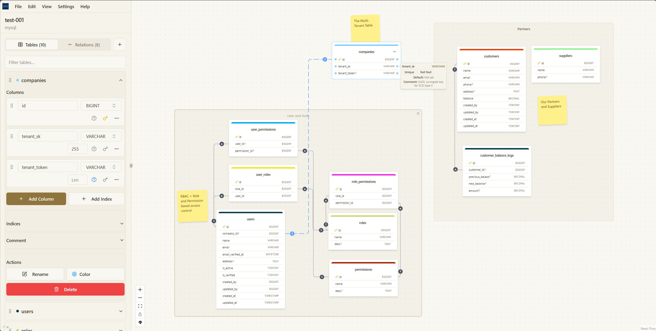 Média Thoth plan - Designer DB visuel gratuit avec édition de dragsters, exportation et migrations 1