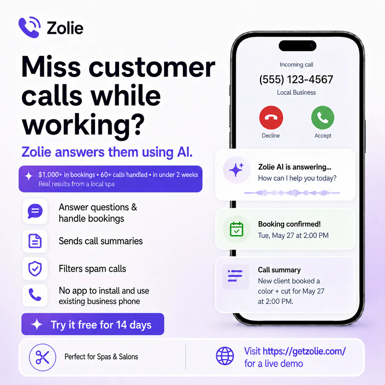 Callie - AI Receptionist by SetAndForget gallery image