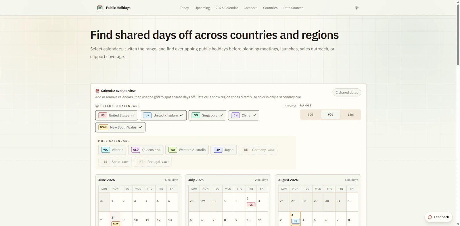 Holiday Calendars screenshot 2