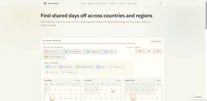 Holiday Calendars screenshot 2