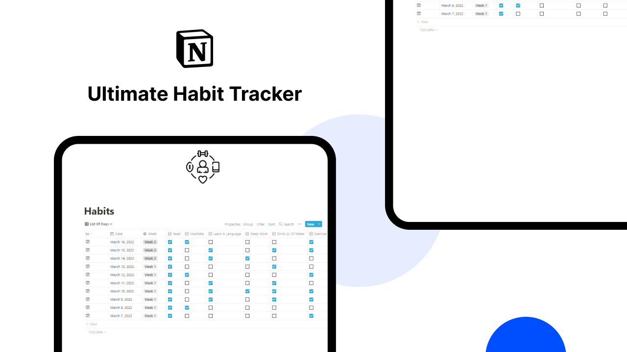 Ultimate Notion Habit Tracker gallery image