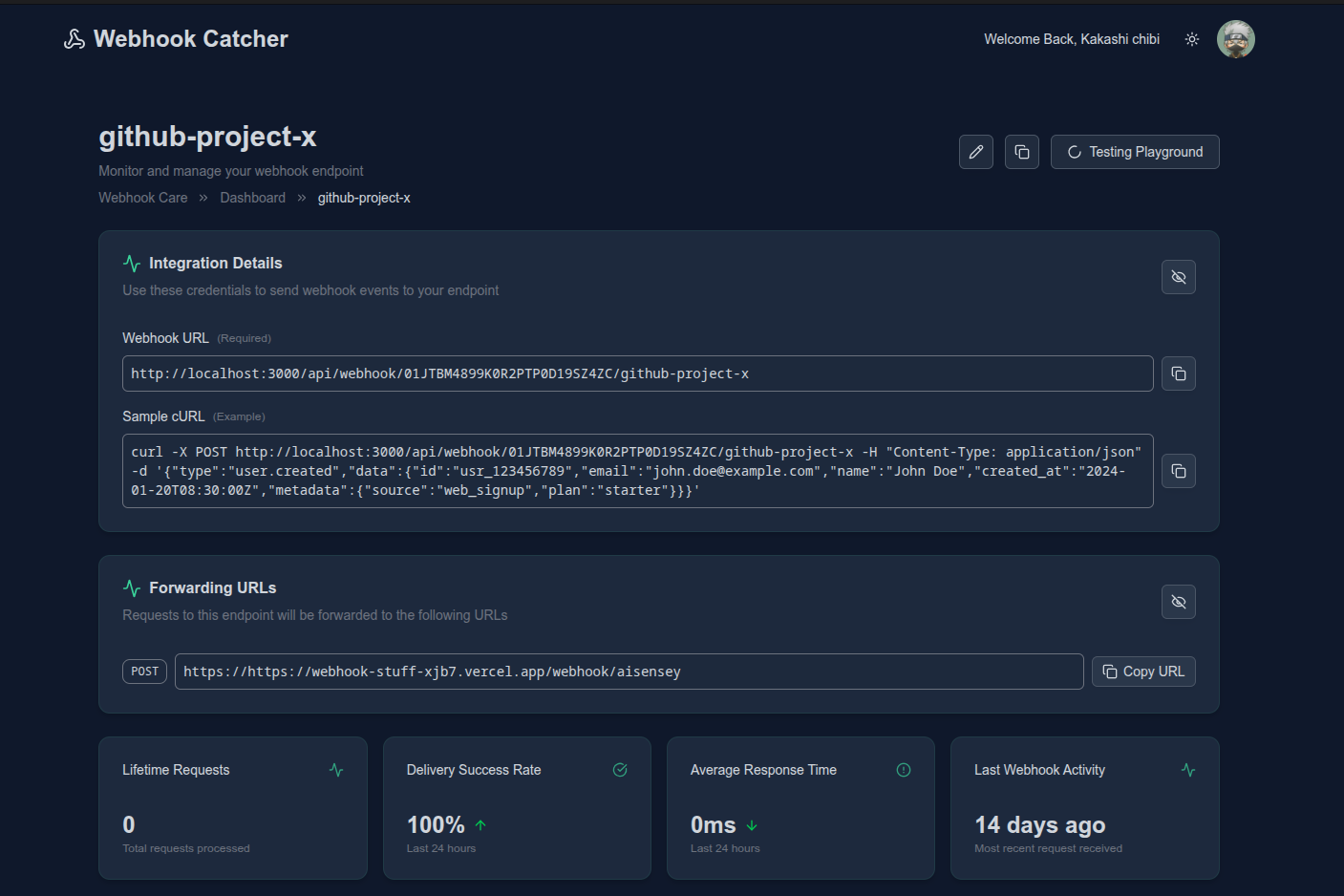 Mídia 5 de Webhook Catcher - Crie webhooks descartáveis instantâneos para inspecionar e responder rápido