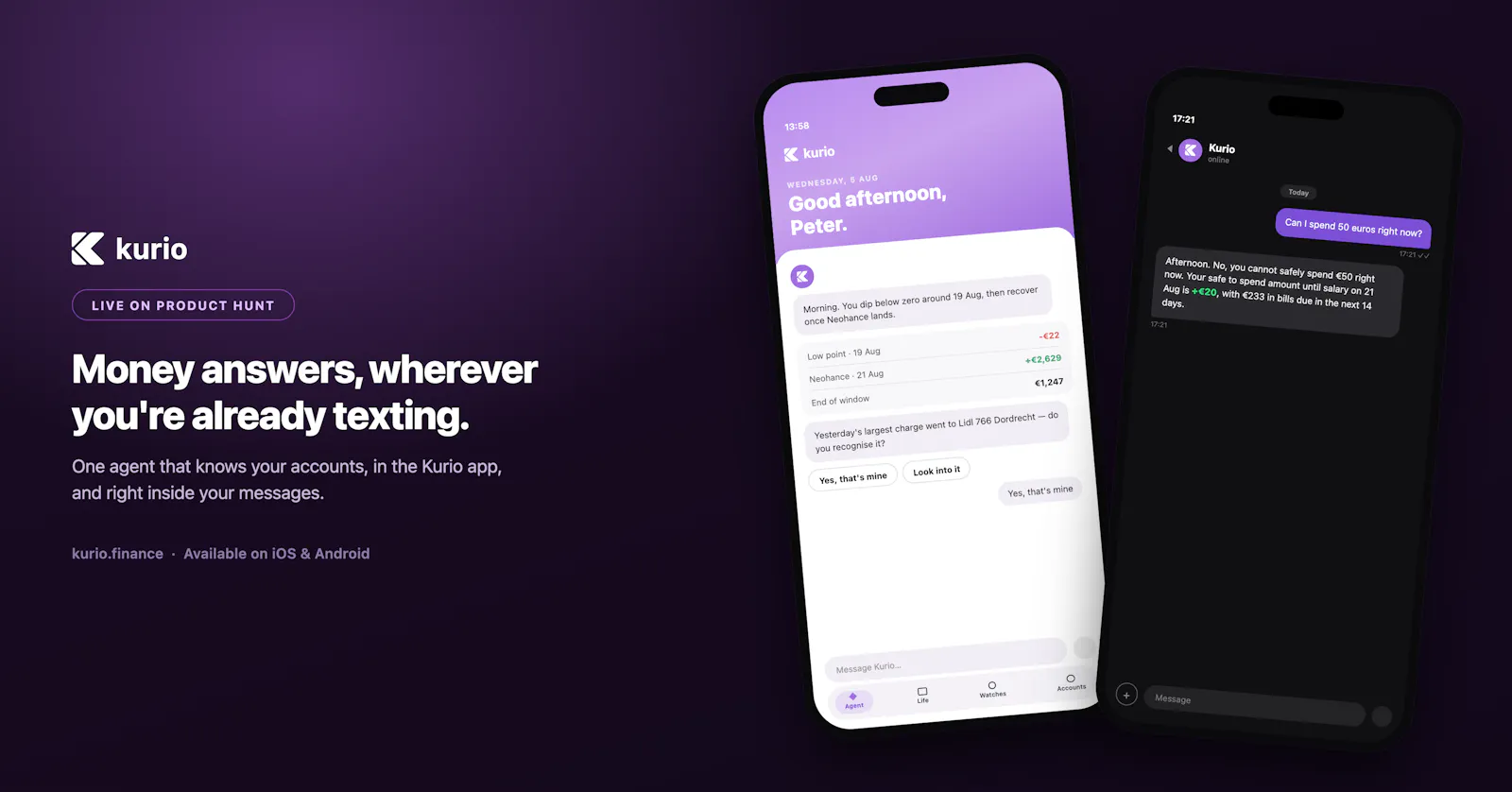 Kurio: AI Money Assistant screenshot 1