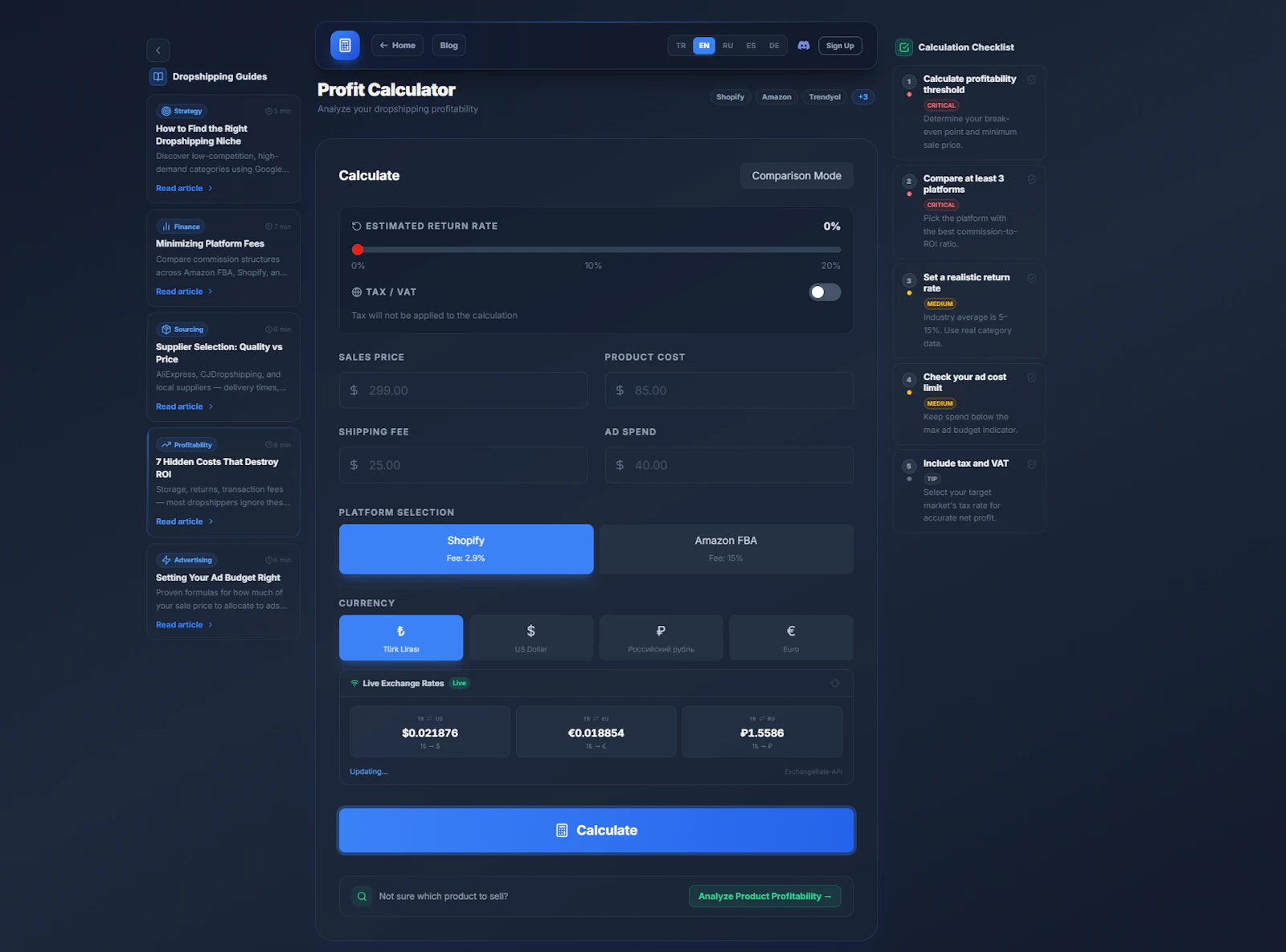 DropCalc - Dropshipping Calculator screenshot 3
