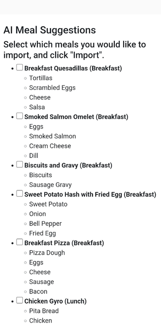 Simple Meal Planner - Screenshot 3 showing product features and functionality