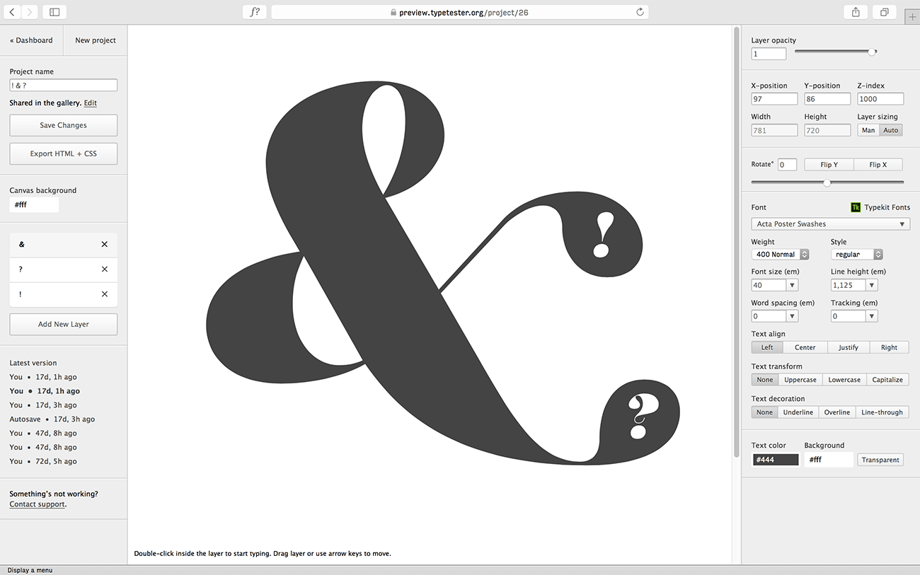 Typetester gallery image