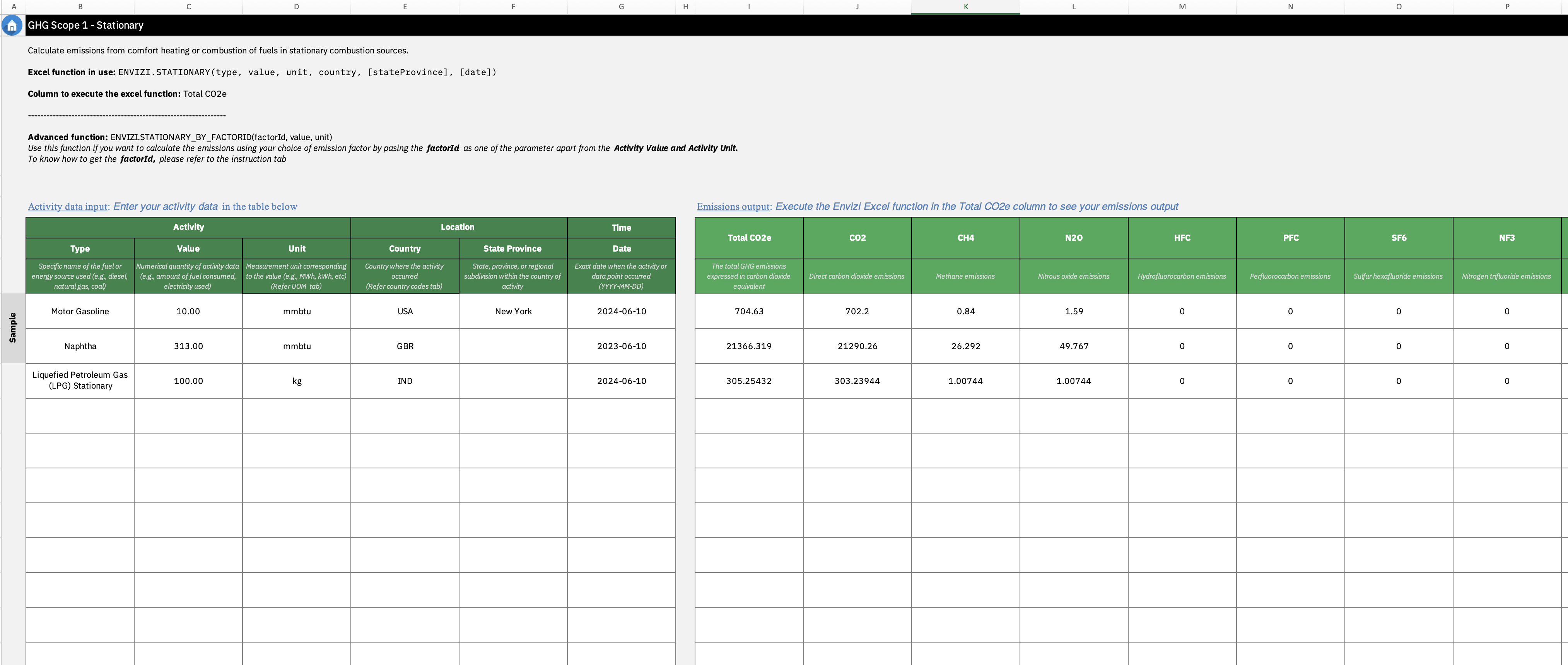 IBM Envizi Excel Emissions Calculator - Screenshot 3 preview