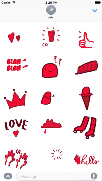 (RED) iMessage sticker app gallery image