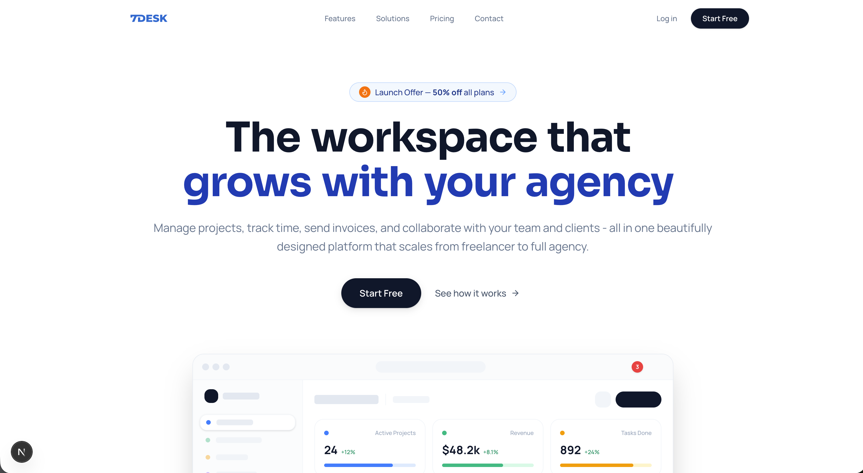 7Desk - Main product screenshot demonstrating key features and user interface