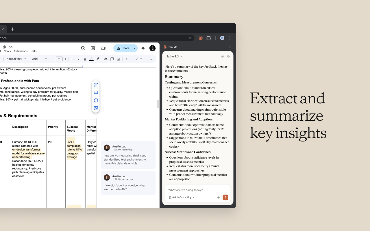 Claude in Chrome - Screenshot 3 showing product features and functionality