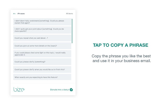 Bize - business email writing tool gallery image