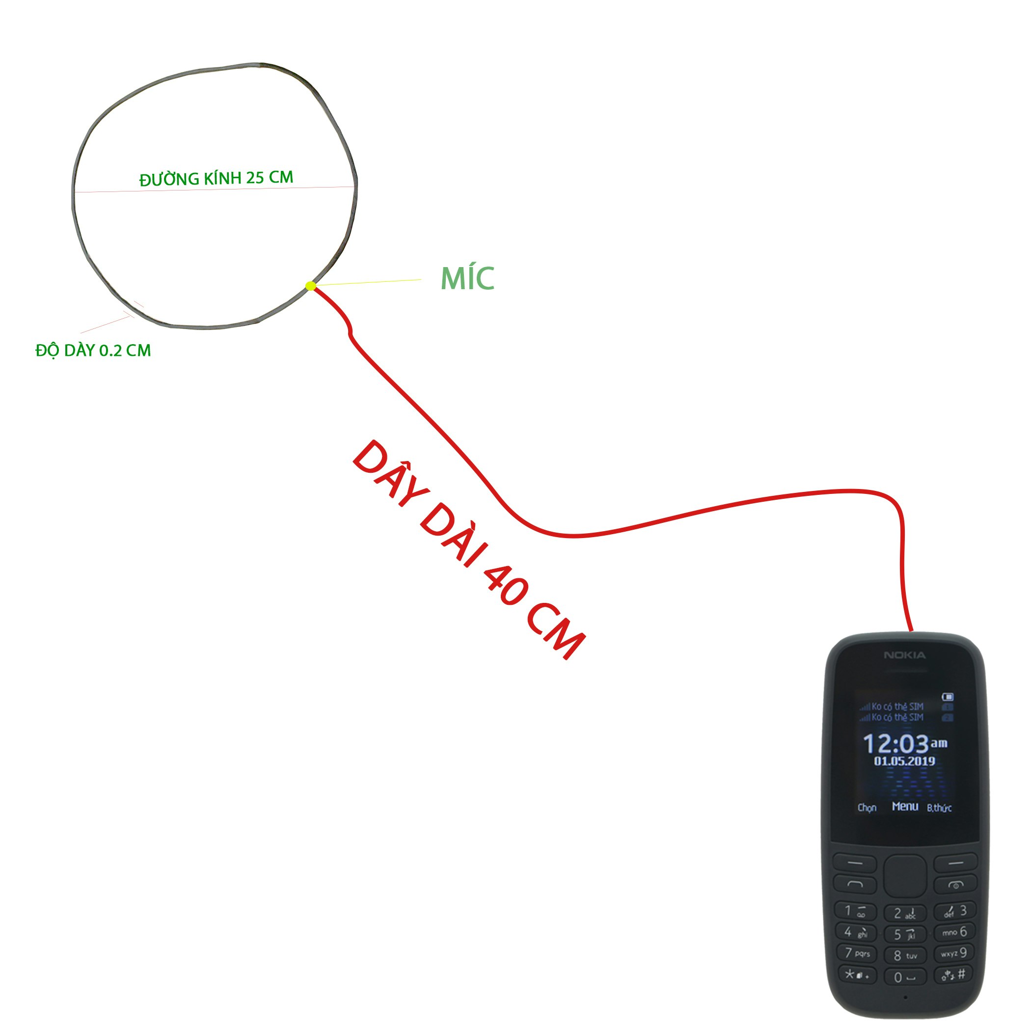 Tai Nghe Siêu Nhỏ Hạt Từ 2mm Nokia 105 gallery image