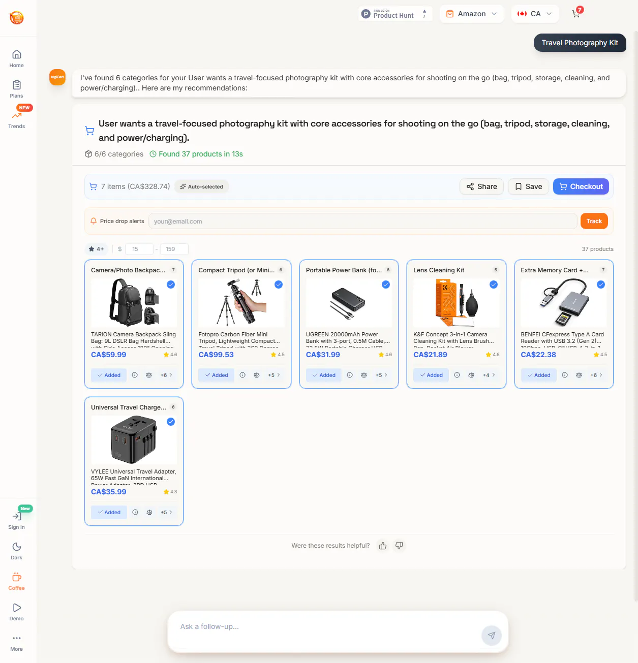 LogiCart: Your AI shopping assistant gallery image