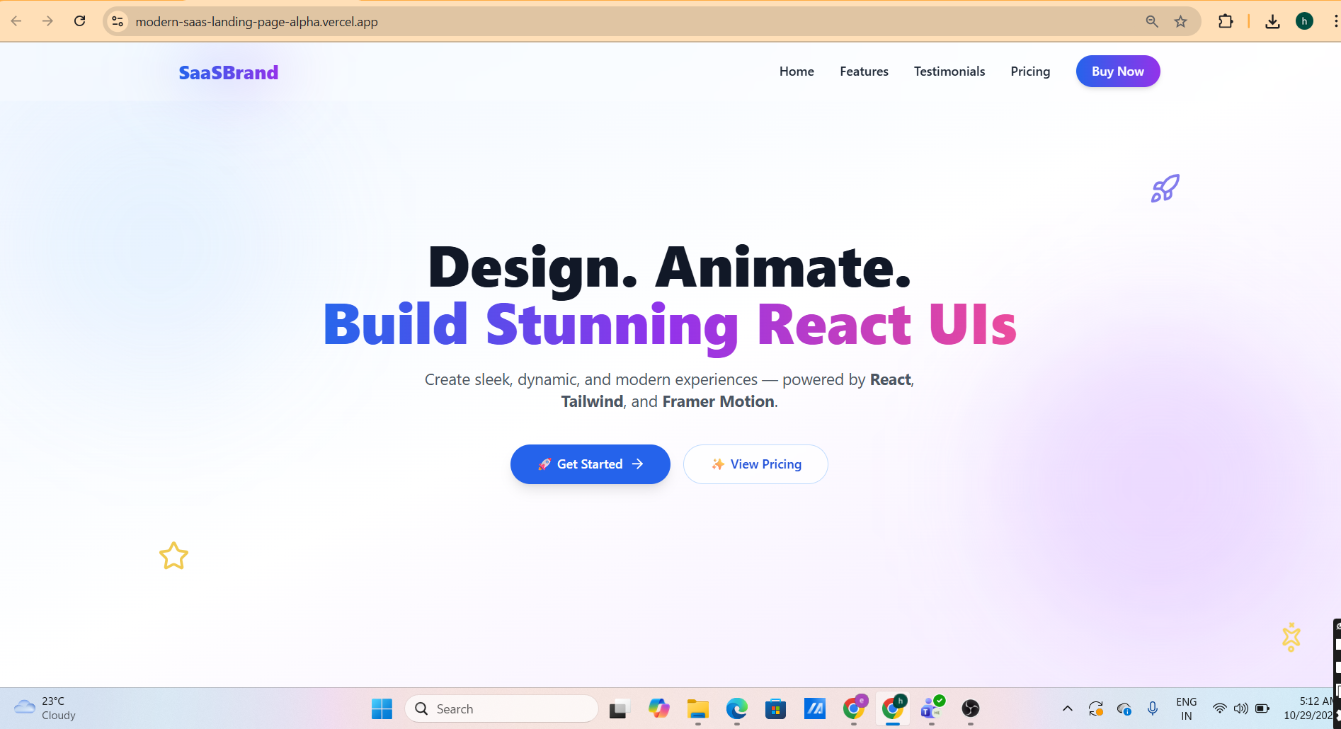 React SaaS Landing Page Template