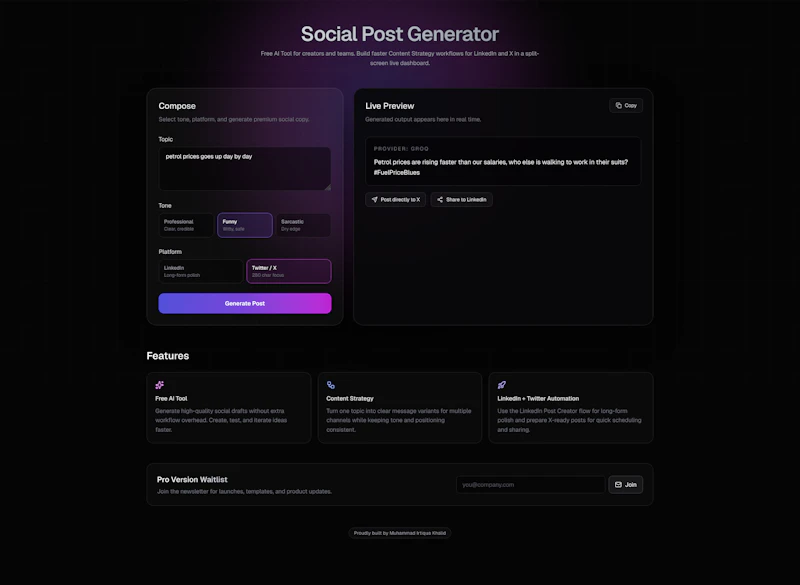 AI Social Post Generator screenshot 3