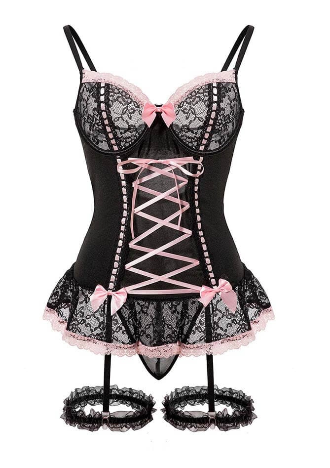 Sexy Lace Corset Lingerie Set for Women
