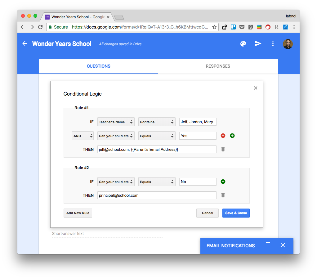 Google Forms Notifications gallery image