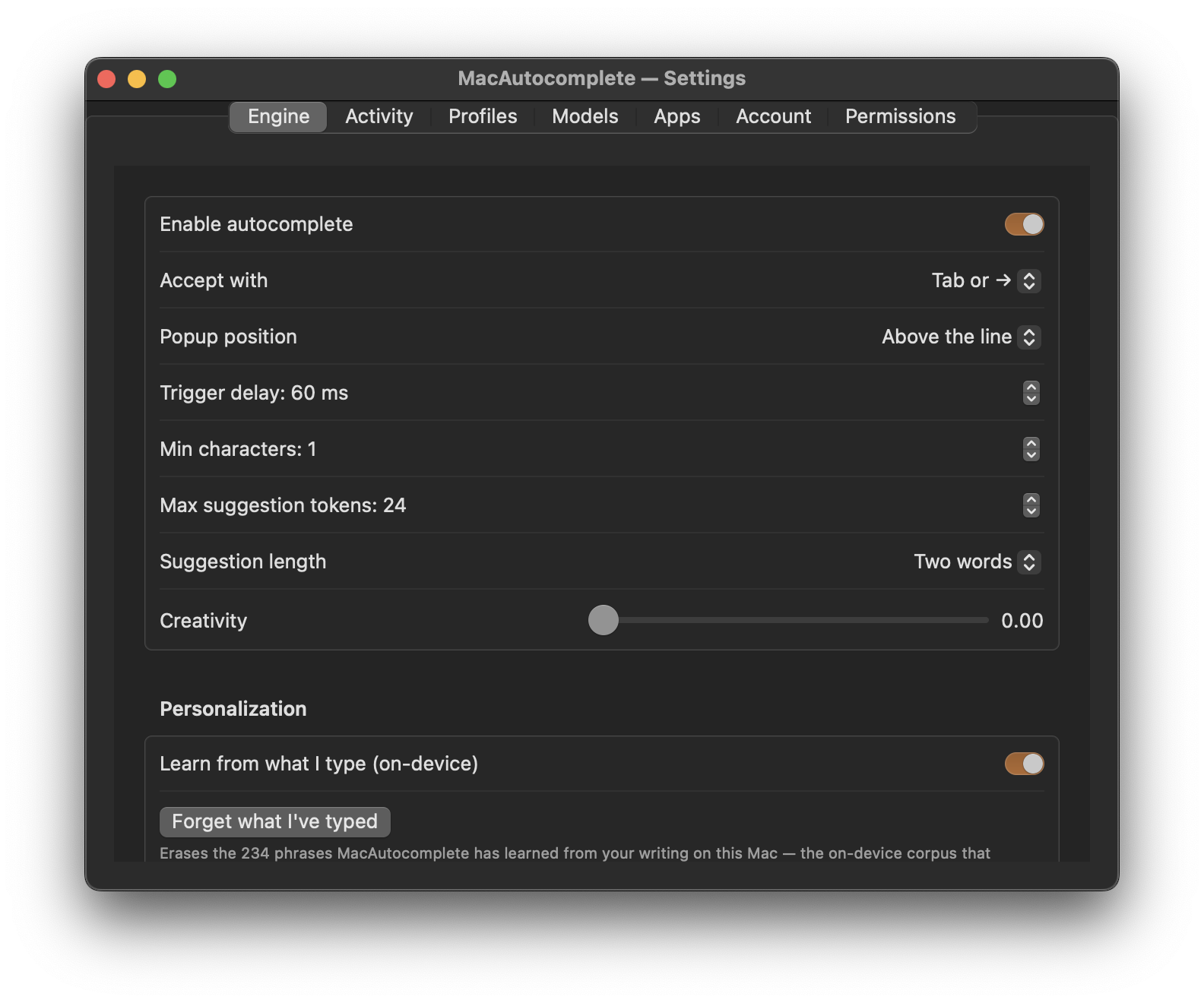MacAutocomplete system-wide autocomplete gallery image