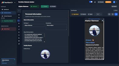 NextGenCV - AI Portfolio Website Builder gallery image