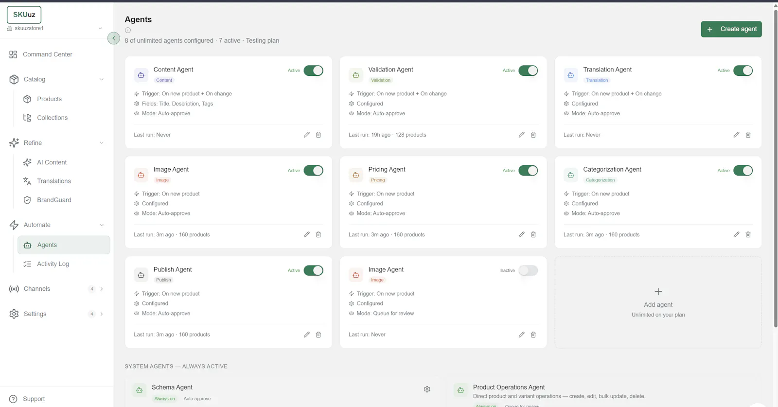 SKUuz Agentic Product Catalog Management screenshot 2