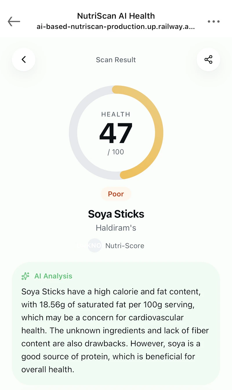 NutriScan AI Health screenshot 1