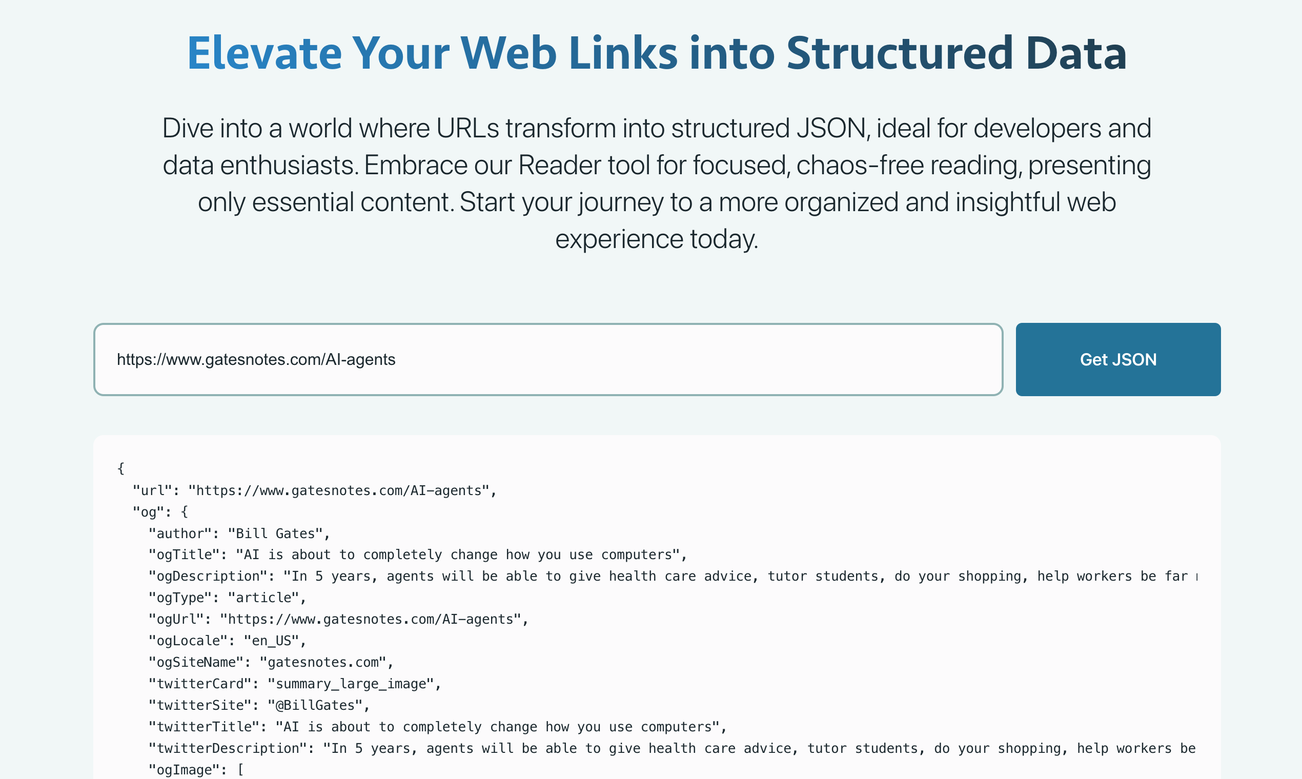 عنوان URL إلى JSON media 1