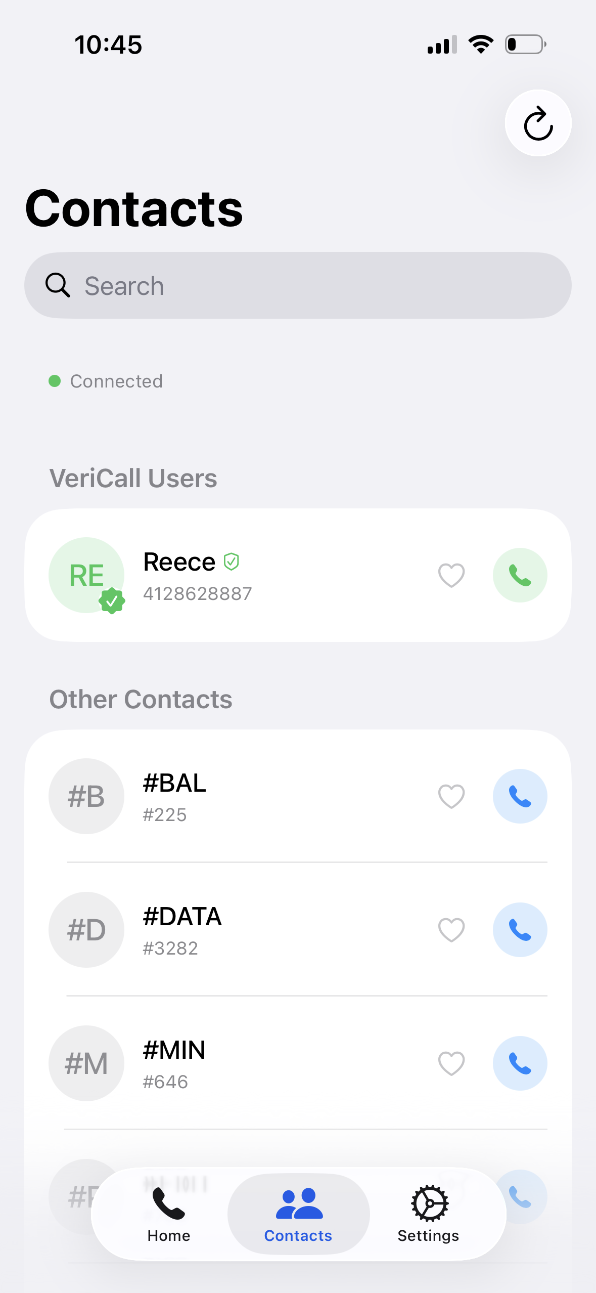 Vericall - Screenshot 2 showing product features and functionality