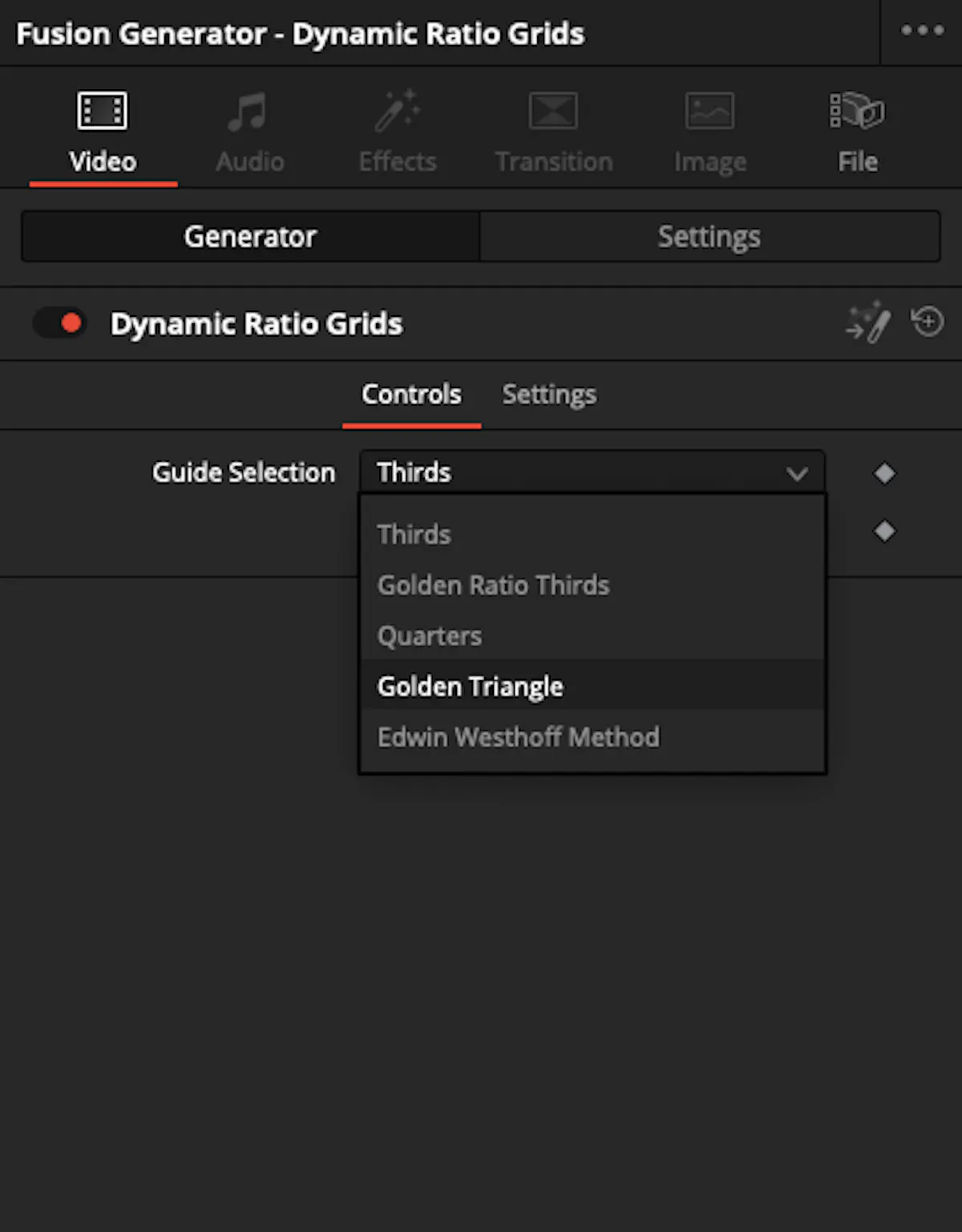 Dynamic Grids for DaVinci Resolve