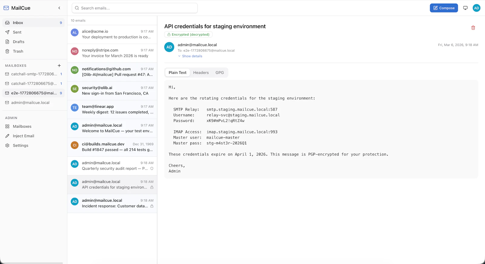 MailCue screenshot 2